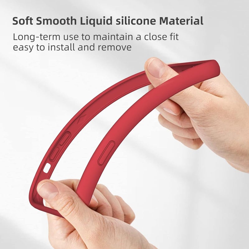 K TOMOTO Compatible with iPhone 13 Mini Bumper Case (5.4 Inch), Liquid Silicone Protective Frame [Raised Edge & Drop Protection] Silky and Soft Touch, Red - Image 5